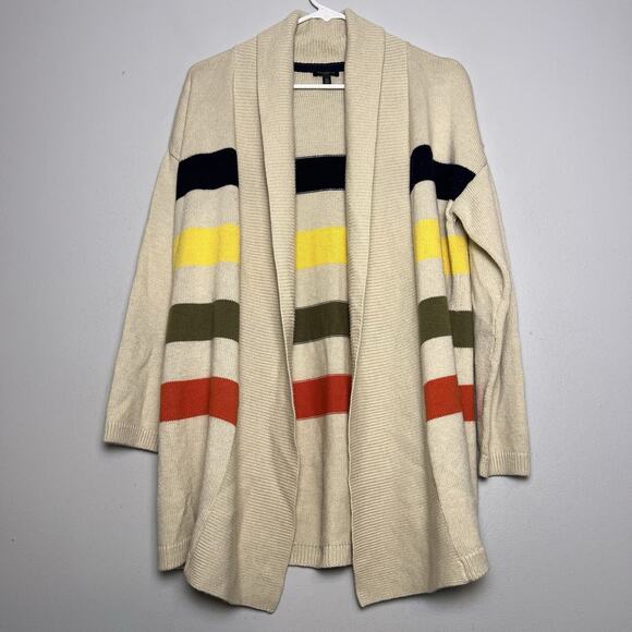 Talbots Sweaters - Talbots Womens Lambswool Blend Open Front Cardigan Colorblock Petite Sz L